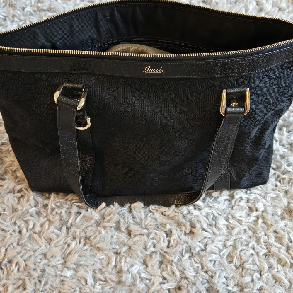 Gucci Black Monogram Tote Bag